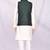 Cream solid silk nehru jacket set for men