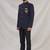 Navy blue hand embroidered on pocket velvet blend  bandhgala for men