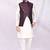 Purple solid silk jacket set for men