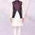 Purple solid silk jacket set for men