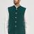 White solid silk nehru jacket set for men