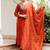 Orange viscose blend kurta pent dupatta set