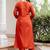 Orange viscose blend kurta pent dupatta set