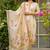 Cream viscose assam silk kurta pent dupatta set