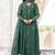 Green chanderi silk anarkali pent dupatta set