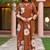 Brown muslin kurta pent dupatta set