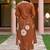 Brown muslin kurta pent dupatta set