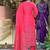 Pink french crepe kurta pent dupatta set