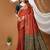 red silk blend jacquard weaving saree with matching blouse
