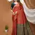 red silk blend jacquard weaving saree with matching blouse