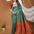 sky blue silk blend jacquard weaving saree with matching blouse