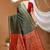green silk blend jacquard weaving saree with matching blouse