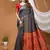 navy blue silk blend jacquard weaving saree with matching blouse