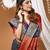 navy blue silk blend jacquard weaving saree with matching blouse