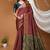 wine silk blend jacquard weaving saree with matching blouse