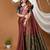wine silk blend jacquard weaving saree with matching blouse