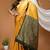 mustard yellow silk blend jacquard weaving saree with matching blouse