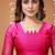 pink silk blend jacquard weaving saree with matching blouse