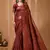 maroon silk blend jacquard weaving saree with matching blouse