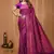 purple silk blend jacquard weaving saree with matching blouse