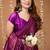 purple silk blend jacquard weaving saree with matching blouse