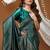 green silk blend jacquard weaving saree with matching blouse