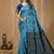 sky blue silk blend jacquard weaving saree with matching blouse