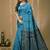 sky blue silk blend jacquard weaving saree with matching blouse