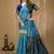 sky blue silk blend jacquard weaving saree with matching blouse