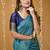 sky blue silk blend jacquard weaving saree with matching blouse