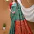 sea green silk blend jacquard weaving saree with matching blouse