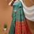 sea green silk blend jacquard weaving saree with matching blouse