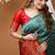 sea green silk blend jacquard weaving saree with matching blouse