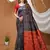 navy blue silk blend jacquard weaving saree with matching blouse