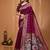 magenta silk blend woven work 3d print pallu saree