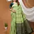 pista silk blend jacquard weaving saree with matching blouse