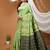 pista silk blend jacquard weaving saree with matching blouse