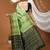 pista silk blend jacquard weaving saree with matching blouse