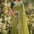 green georgette embroidered work saree with blouse