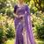 levender georgette embroidered work saree with blouse