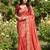 orange georgette embroidered work saree with blouse