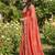 orange georgette embroidered work saree with blouse