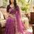 wine georgette embroidered work saree with blouse