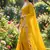 yellow georgette embroidered work saree with blouse