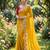 yellow georgette embroidered work saree with blouse