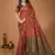red silk blend woven work saree with un-stitched blouse