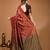 red silk blend woven work saree with un-stitched blouse