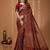 red silk blend woven work saree with un-stitched blouse
