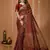 red silk blend woven work saree with un-stitched blouse