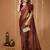 red silk blend woven work saree with un-stitched blouse